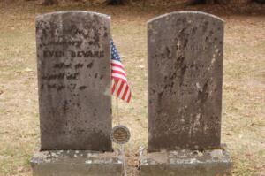 Evan Bevans and Catharine Carmer Bevans headstones at Mettler Cemetery in Sandyston, Sussex County, New Jersey